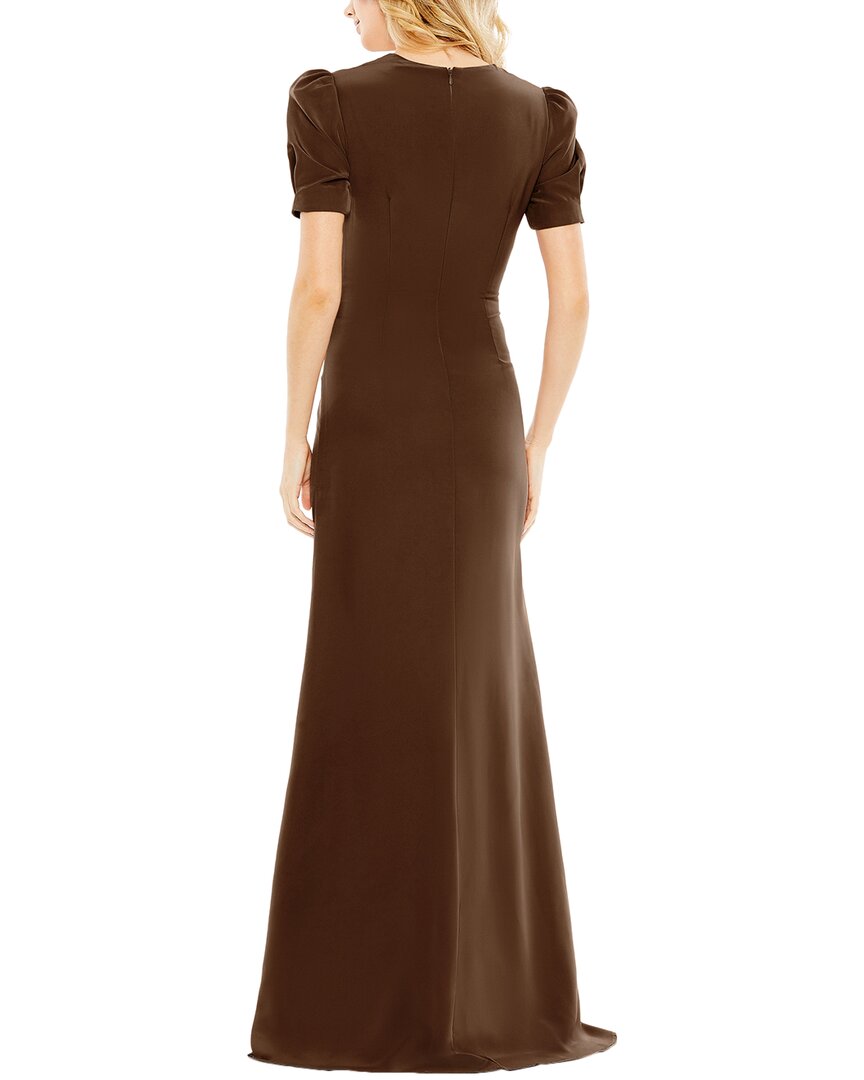Mac Duggal Puff Sleeve Embellished Cutout Evening Dress