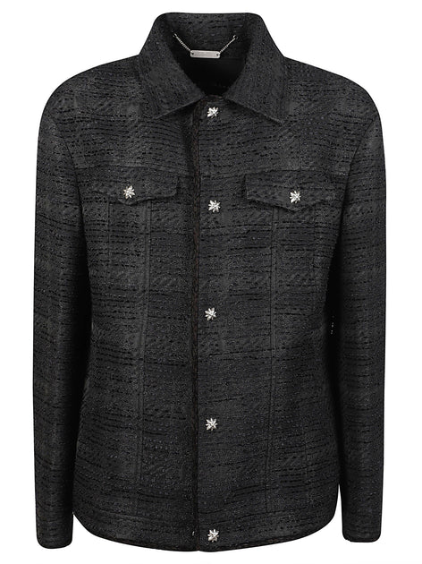JOHN RICHMOND Olvian Star Button Textured Jacket | ShopSimon