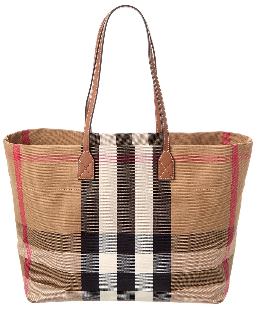 Burberry Check Canvas & Leather Tote | ShopSimon