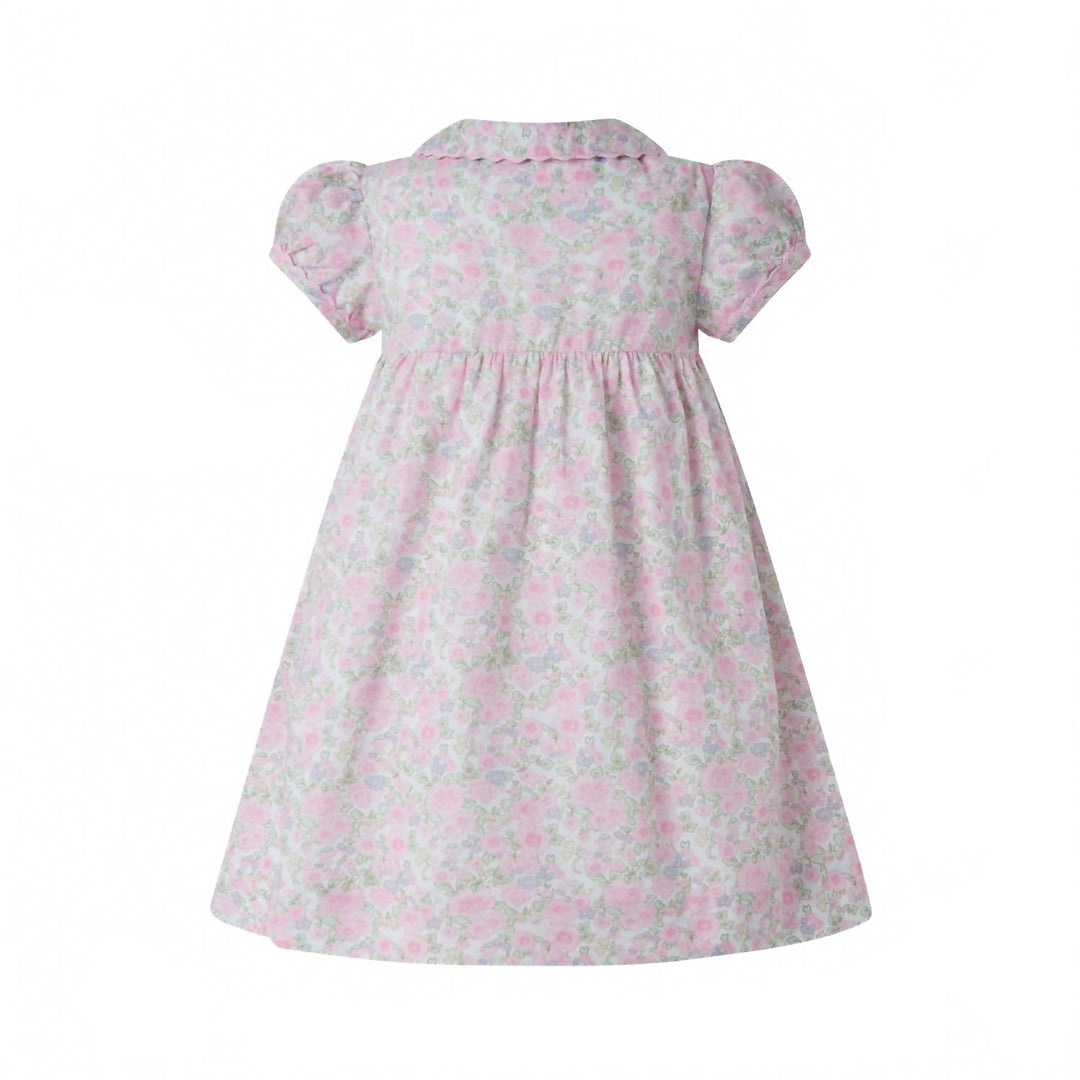 Rachel Riley Girl's Ditsy Bloom Smocked Button-Front Dress In