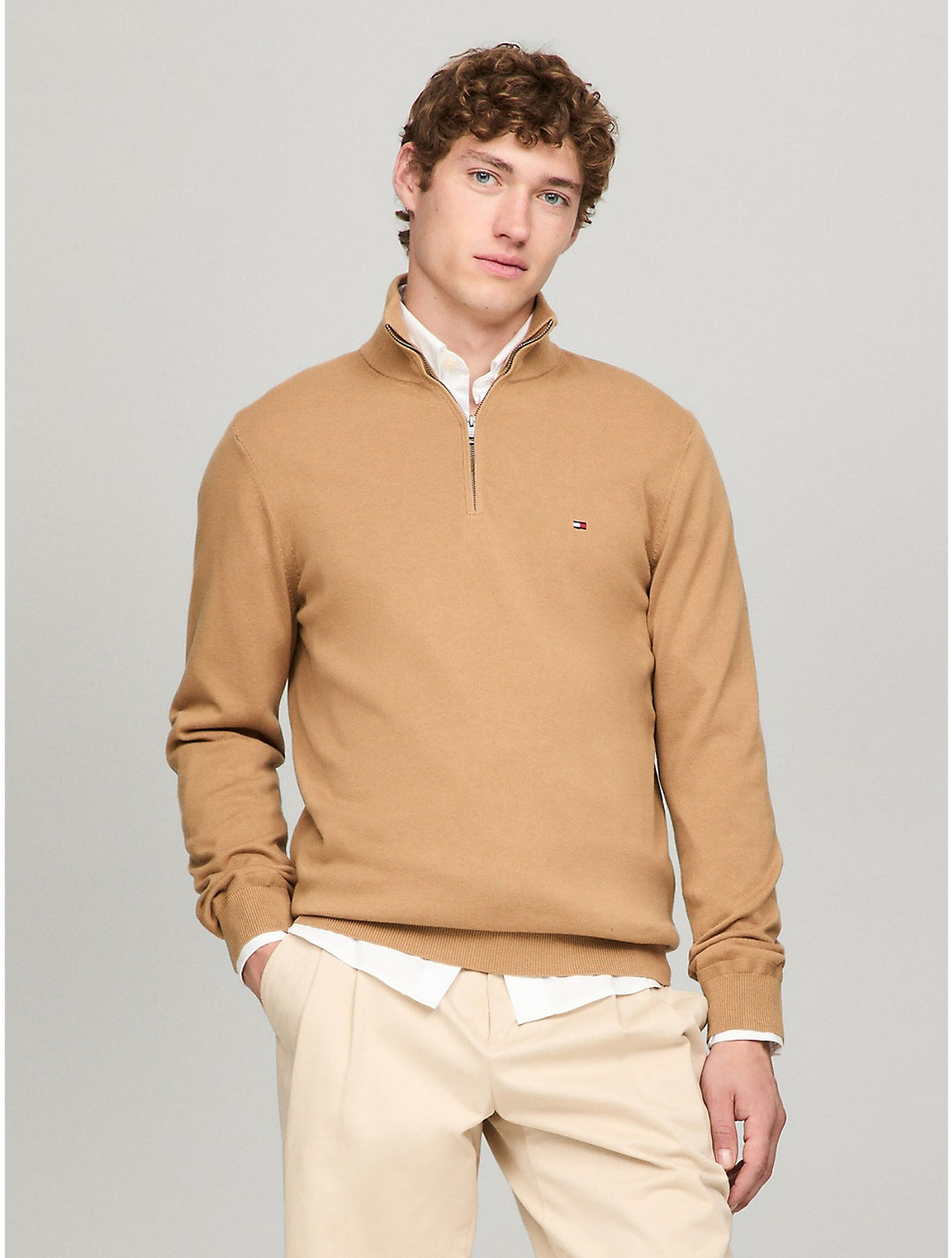 Tommy Hilfiger Men's Flag Logo Quarter-zip Sweater | ShopSimon