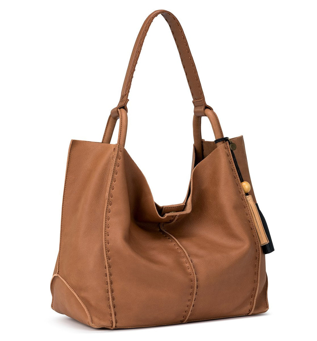 The Sak Los Feliz online Tan Genuine Leather Large Tote Bag Purse w/ Tassel Retail $199