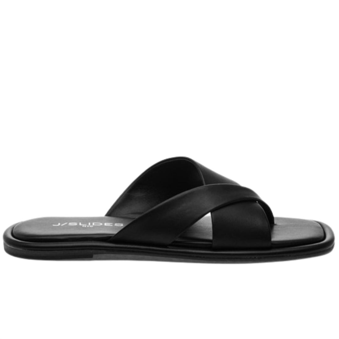 J/SLIDES Women Yuri Sandal In Black Leather ShopSimon