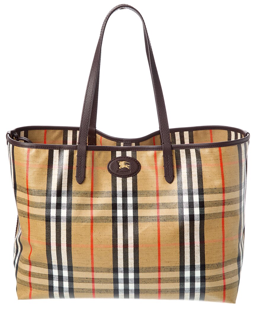 Burberry Highlands Medium Coated Canvas Tote | ShopSimon