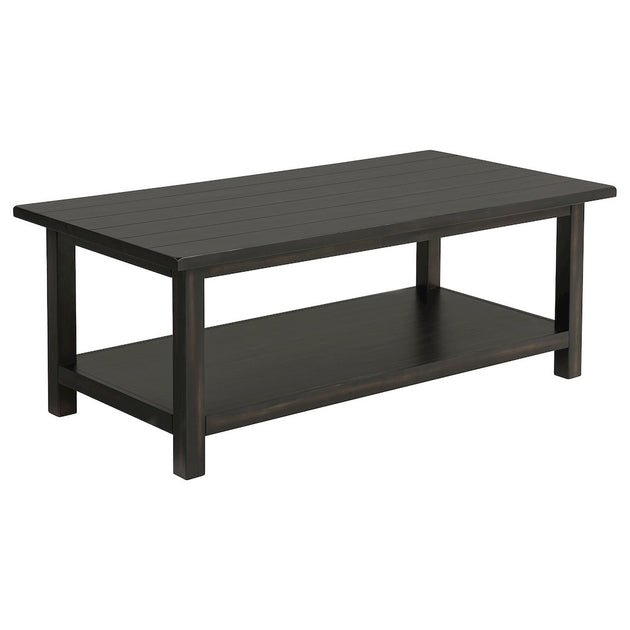 Coaster Co. of America Payne Wood Coffee Table with Shelf Java | ShopSimon