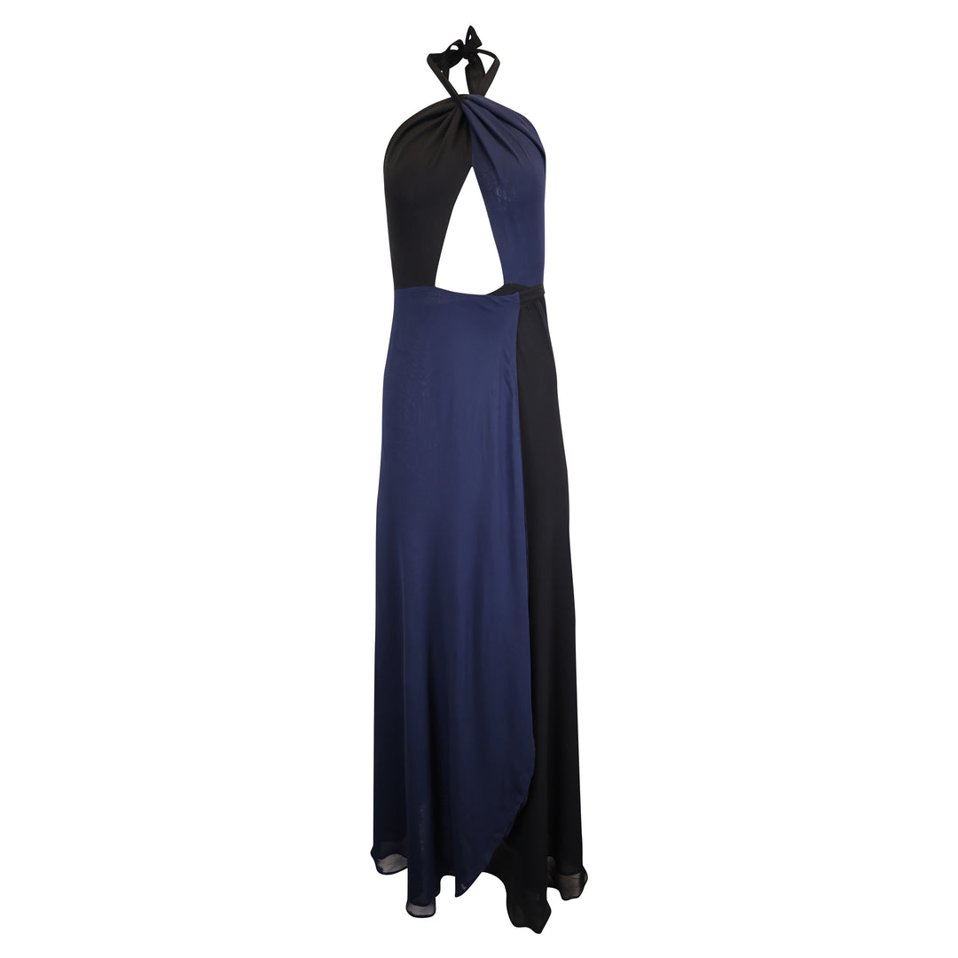 Reformation Estella Maxi Wrap Dress In Navy Blue Chiffon | ShopSimon Reformation Estella Maxi Wrap Dress In Navy Blue Chiffon | ShopSimon