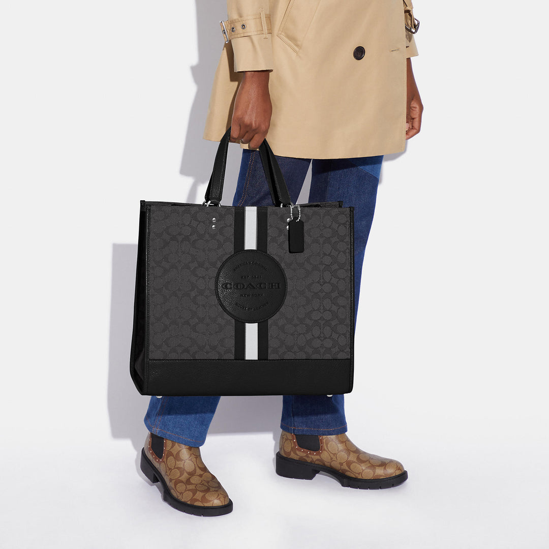 Coach Outlet Dempsey Tote 40 In Signature Jacquard With Stripe And