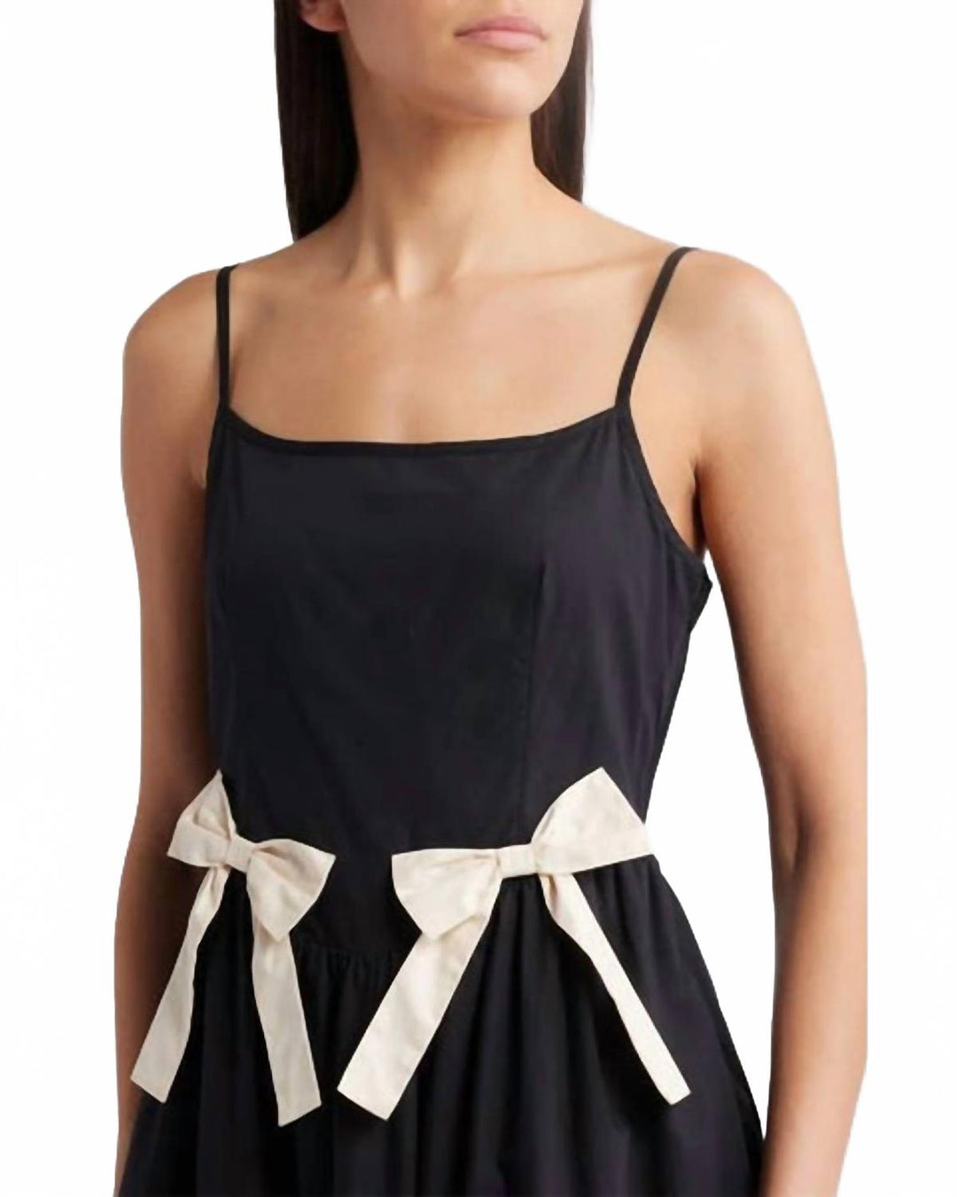 embellished cami mini dress with flippy hem in black MOON RIVER Bow Midi Dress In Black