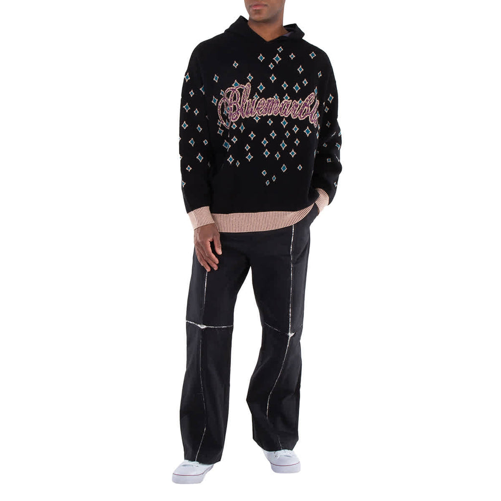 Bluemarble Jacquard Rhinestoned Hooded Jumper | ShopSimon