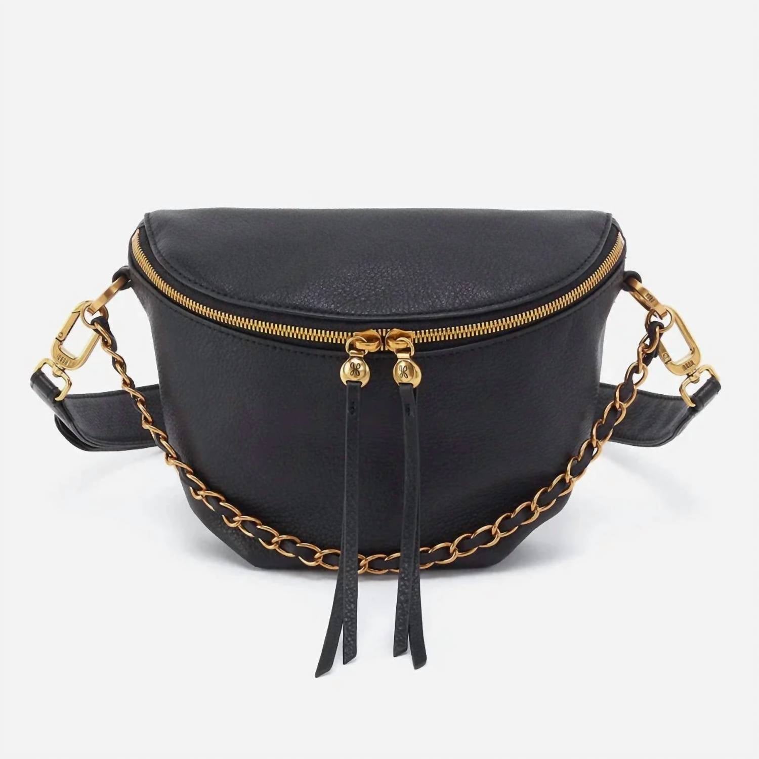 Black belted bohemian boho bag small medium Fanny pack belt bag straw BALI BELT BAG - Revelle Sol main image 3