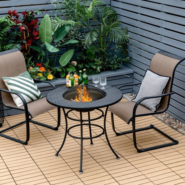 QuikFurn 4 in 1 Fire Pit, Grill Cooking BBQ Grate, Ice Bucket, Dining ...