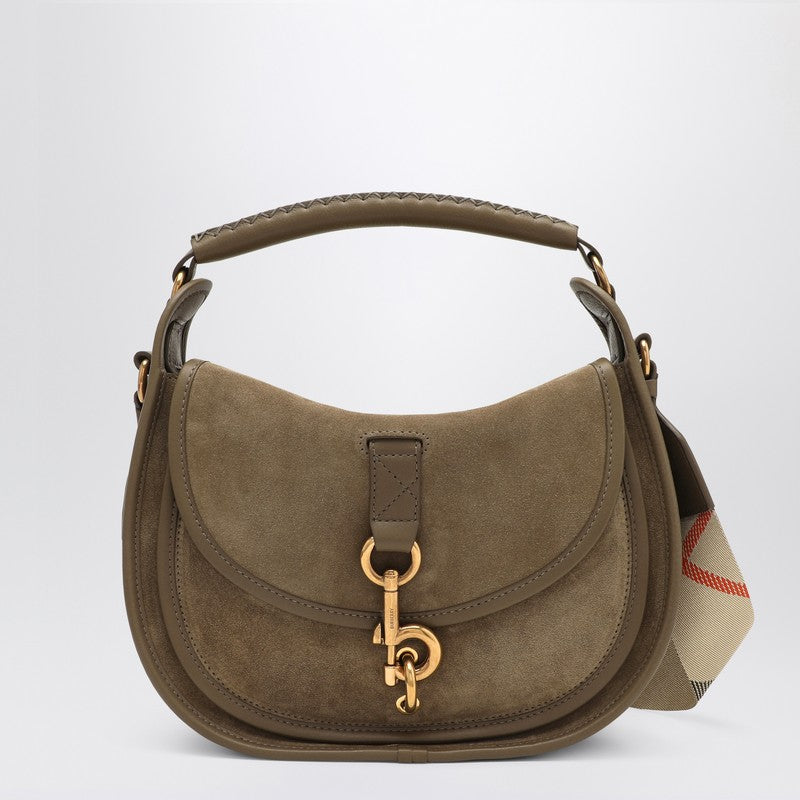 【関税&送料込】Burberry Messenger B Clip Small Bag Small B Clip Messenger Bag in Sand - Women, Cotton, Nylon