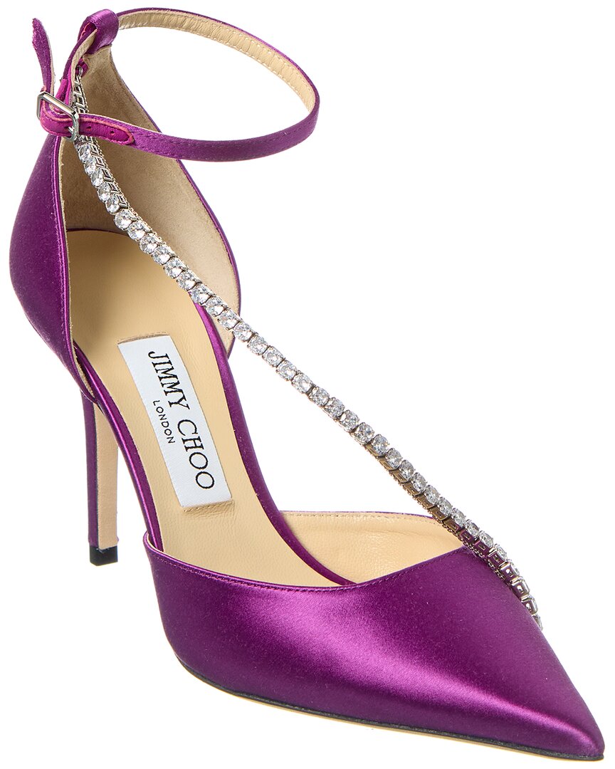 SALE!!Jimmy Choo★TALIKA Jimmy Choo Talika 85 Gold Whipsnake Embossed Leather Crystal