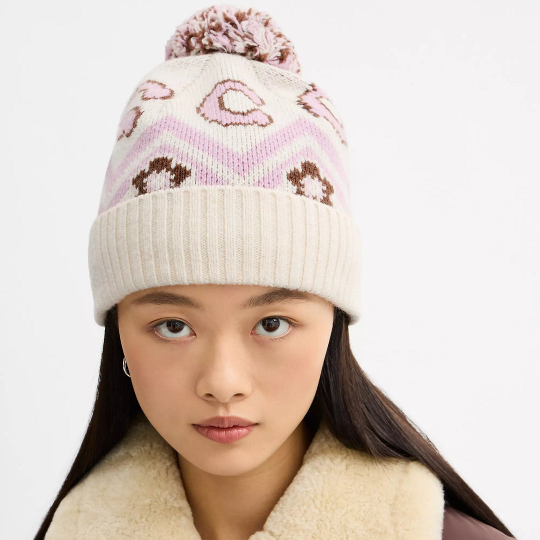 Coach Outlet Fair Isle Print Knit Beanie | ShopSimon display picture 1
