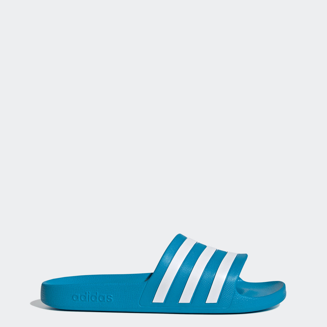ADIDAS ADILETTE AQUA UNISEX SLIDES / SOLAR BLUE/ WHITE/ SIZE MEN 8/ WMN 9 adidas Adilette Aqua Slides - Blue | Free Shipping with adiClub main image 2