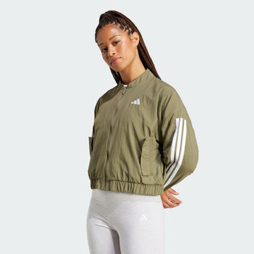 adidas Women's Essentials 3-Stripes Lifestyle Woven Bomber Jacket only