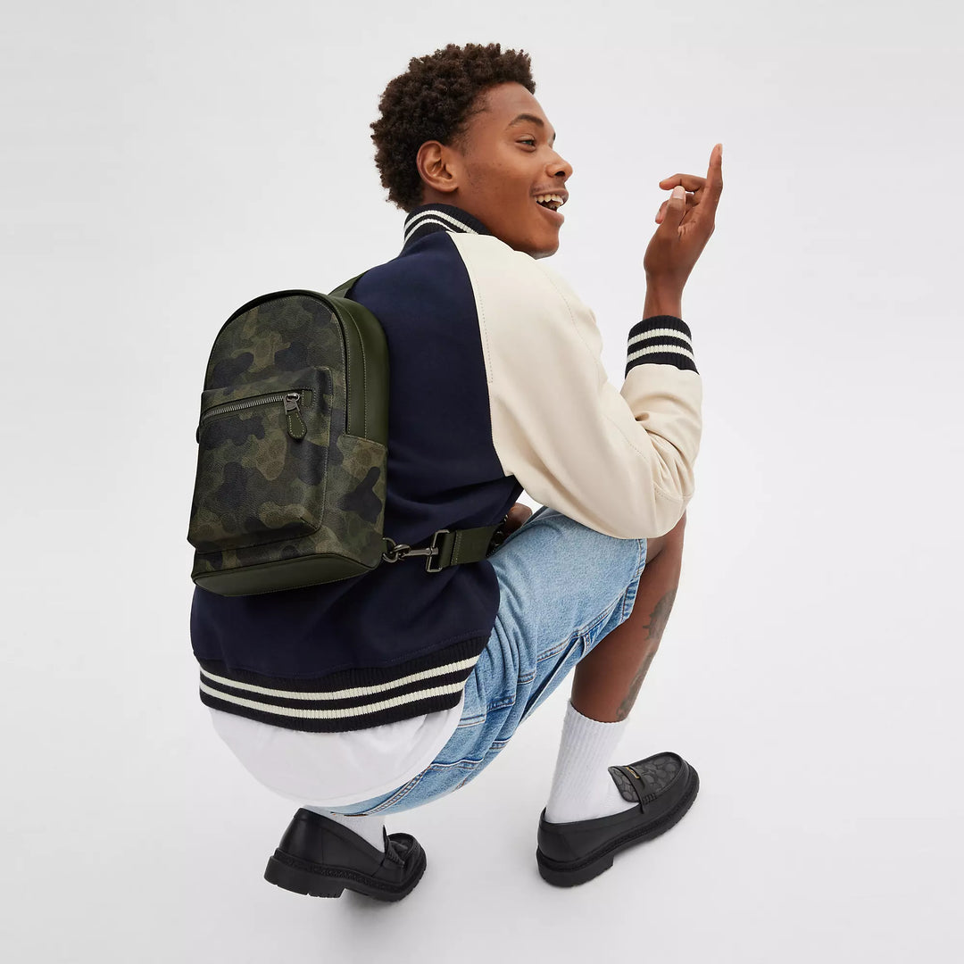 coach camo backpack women's Coach Outlet West Pack In Signature Camo Print