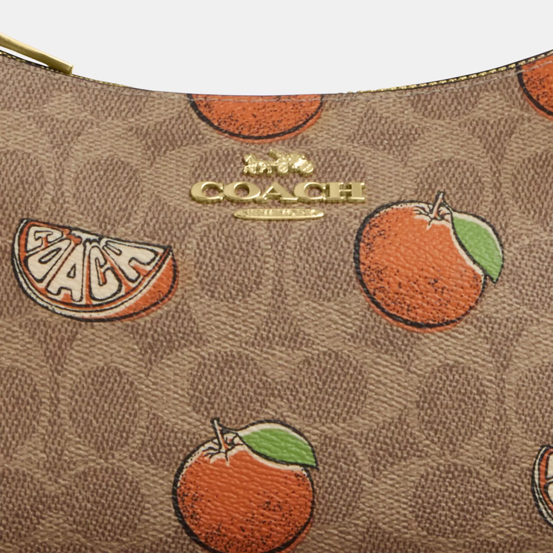 Coach Outlet Teri Shoulder Bag In Signature Canvas With Orange