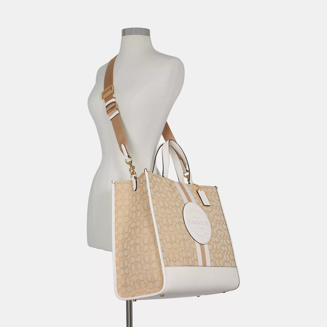 Coach Outlet Dempsey Tote 40 In Signature Jacquard With Stripe And
