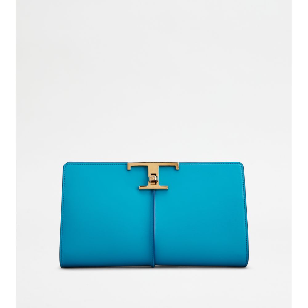 TOD'S T Timeless Clutch Bag in Leather Small | ShopSimon
