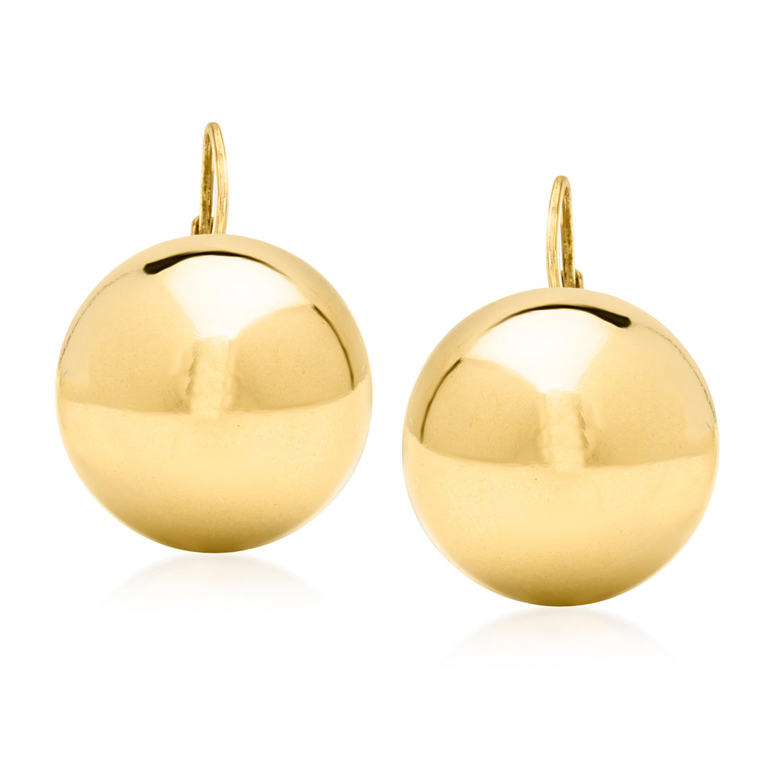 Ross-Simons Italian 18mm 18kt Gold Over Sterling Ball Drop