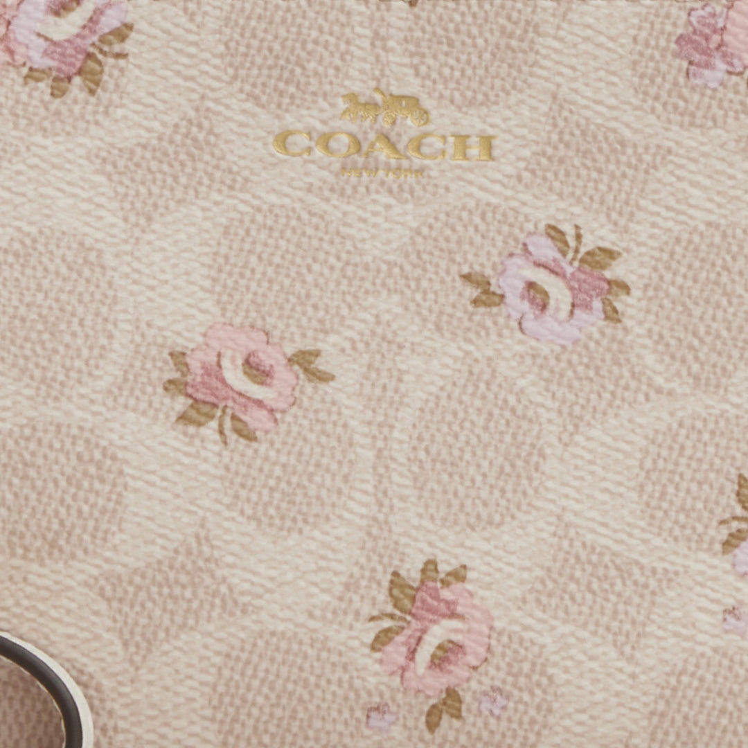 Coach Outlet Corner Zip Wristlet In Signature Canvas With Floral