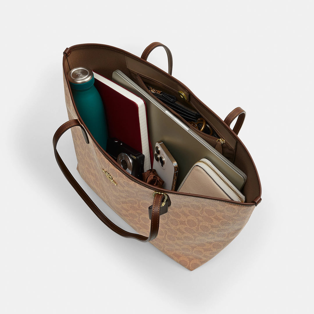 coach travel tote bag Coach Outlet City Tote Bag In Signature Canvas