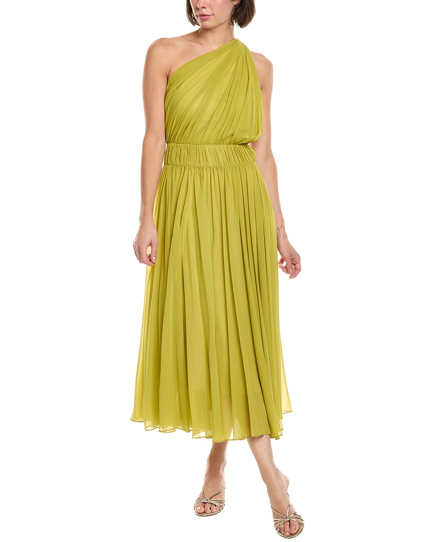 alc yellow dress A.L.C. Drew Silk Midi Dress