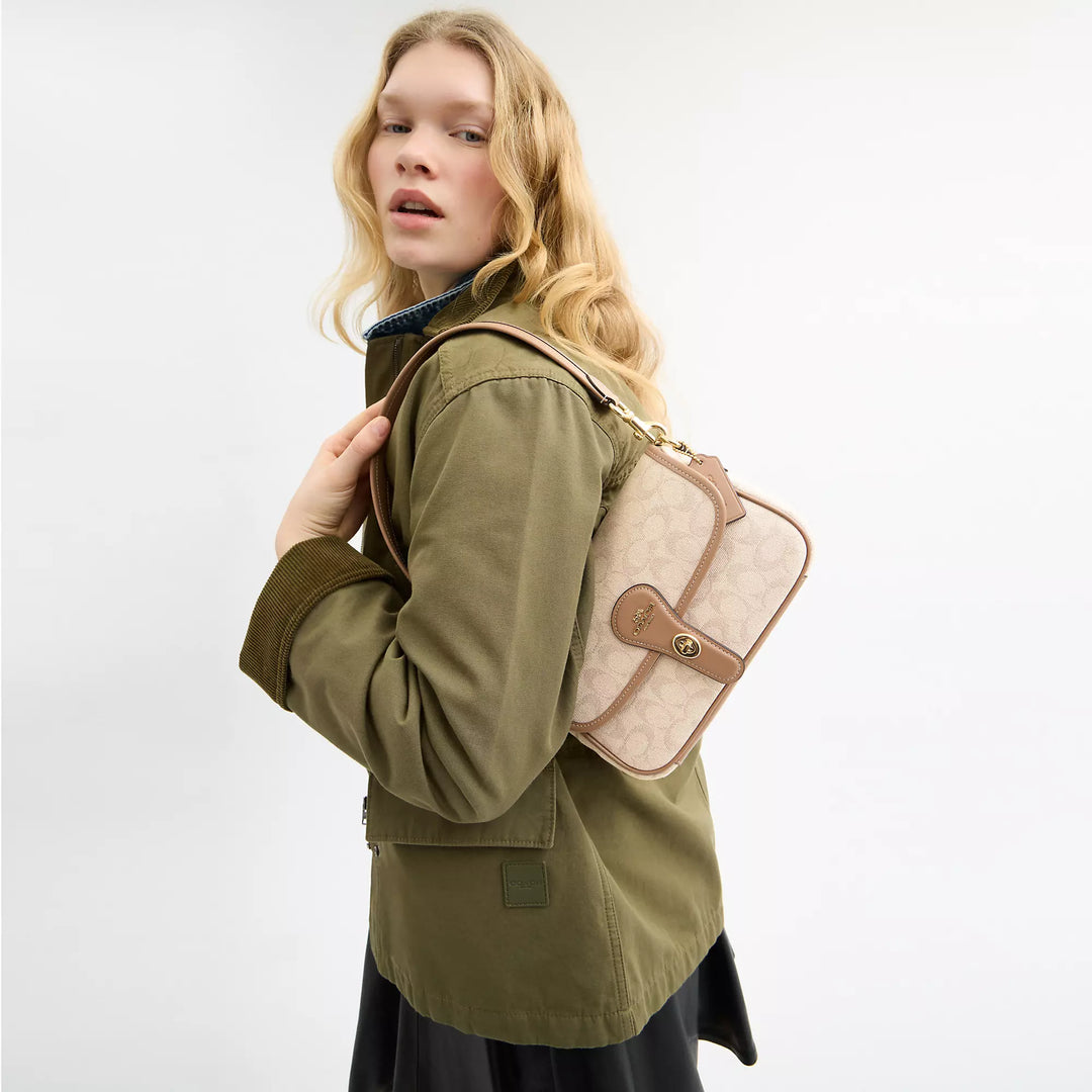 Coach Outlet Hadley Shoulder Bag With Signature Canvas | ShopSimon