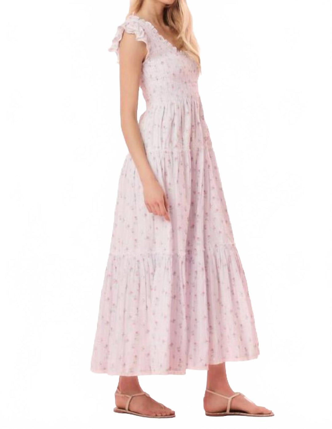 LoveShackFancy Chessie Dress In Coastline Blue