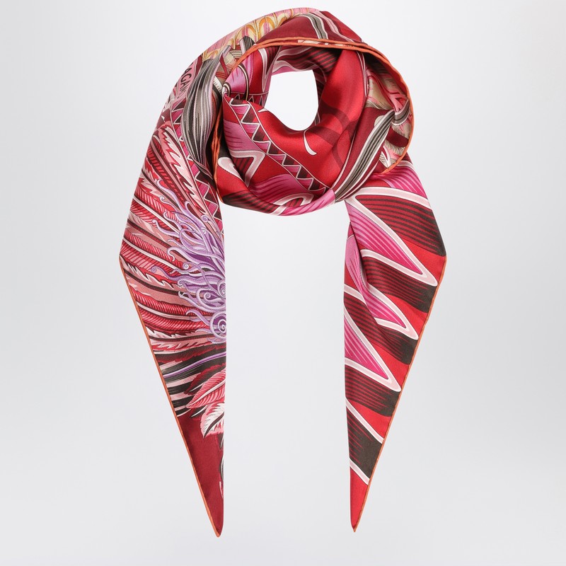 スカーフ Ferragamo Ivory Blue Silk Scarf With Giada Print Ferragamo Ivory/blue silk scarf with Giada print | TheDoubleF