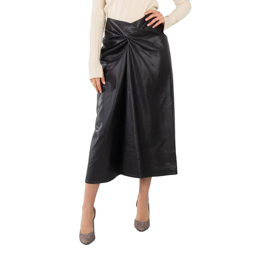 ワンピース STELLA MCCARTNEY Women Mid Skirts 6K08953S2532 1000 Black Stella McCartney Ladies Black Knotted Midi Skirt | ShopSimon