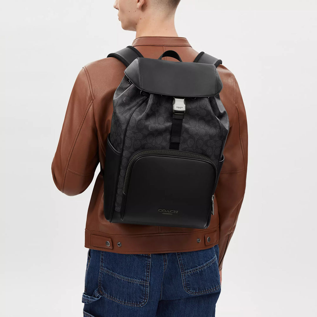 に*こ様 COACHレザーリュックswag Coach Outlet Racer Backpack In Signature | ShopSimon