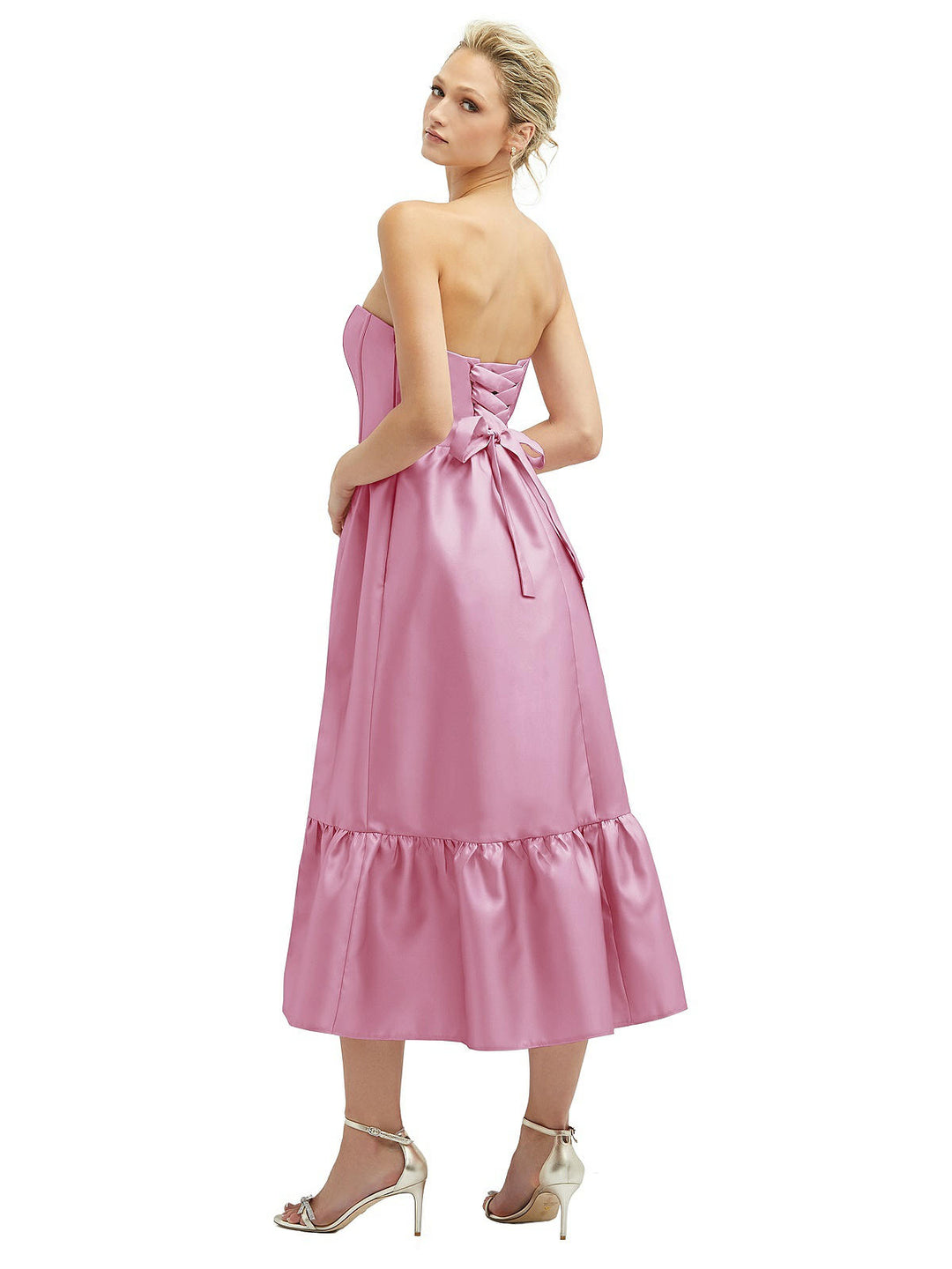 satin strapless twist cutout dress in mint green Cut-Out Strapless Satin Prom Gown: Juliet JT2672S Apple Green / 0