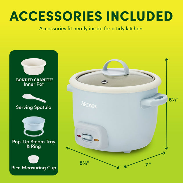 Aroma 4-cup Rice Cooker & Food Steamer With Bonded Granite Nonstick ...
