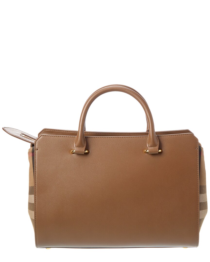 Burberry Banwell Check Canvas & Leather Satchel