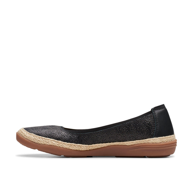 Clarks Elaina Rae In Black Leather | ShopSimon