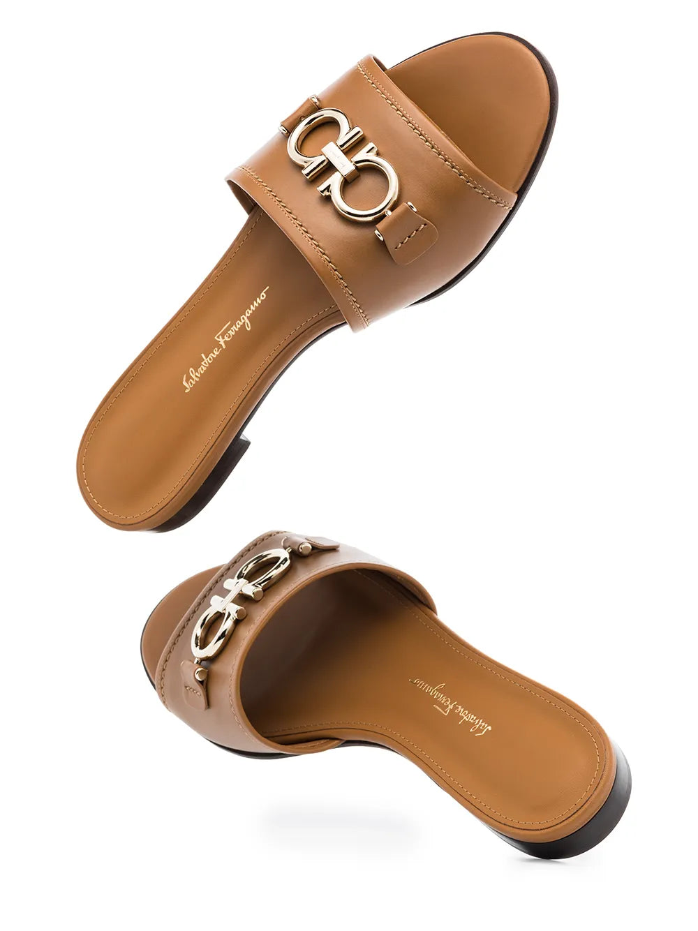 Salvatore Ferragamo Ferragamo Gancini Leather Sandals