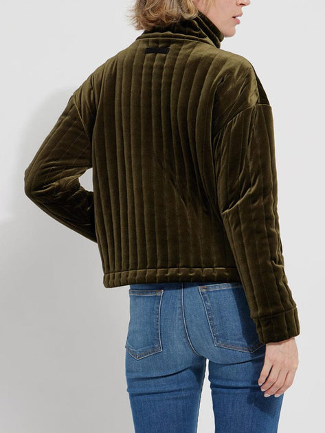 Lysse Shea Quilted Velvet Jacket In Green Meadow | ShopSimon