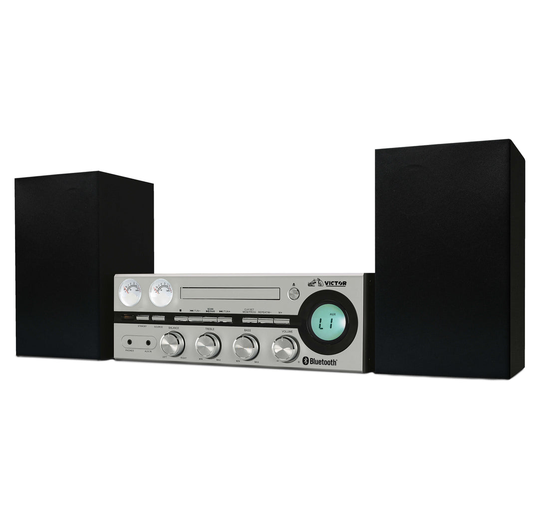 PROXXI Victor Milwaukee 50W Desktop CD Stereo System W Bluetooth