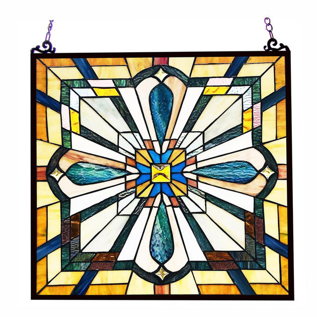 ChloeLighting ARCHIE Tiffany-Style Mission Stained Glass Window Panel ...