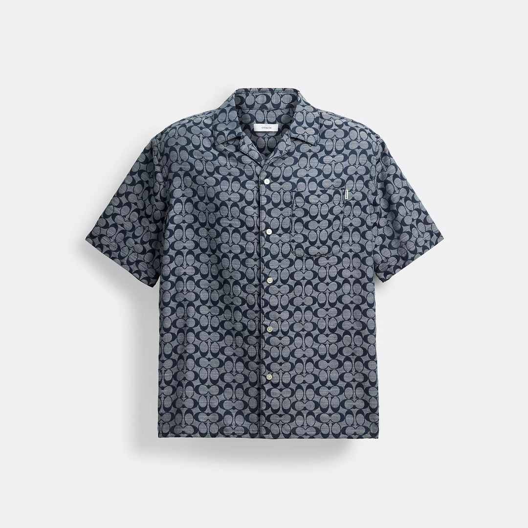 coach dress shirt COACH Outlet Signature Camp Shirt - Men's Shirts