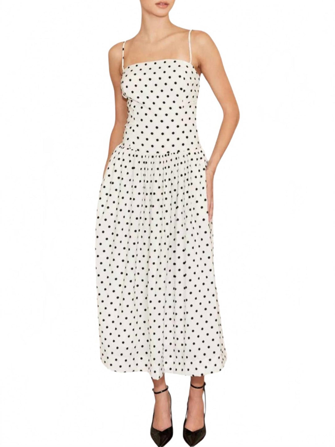 Fore Polka Dot Dress In White