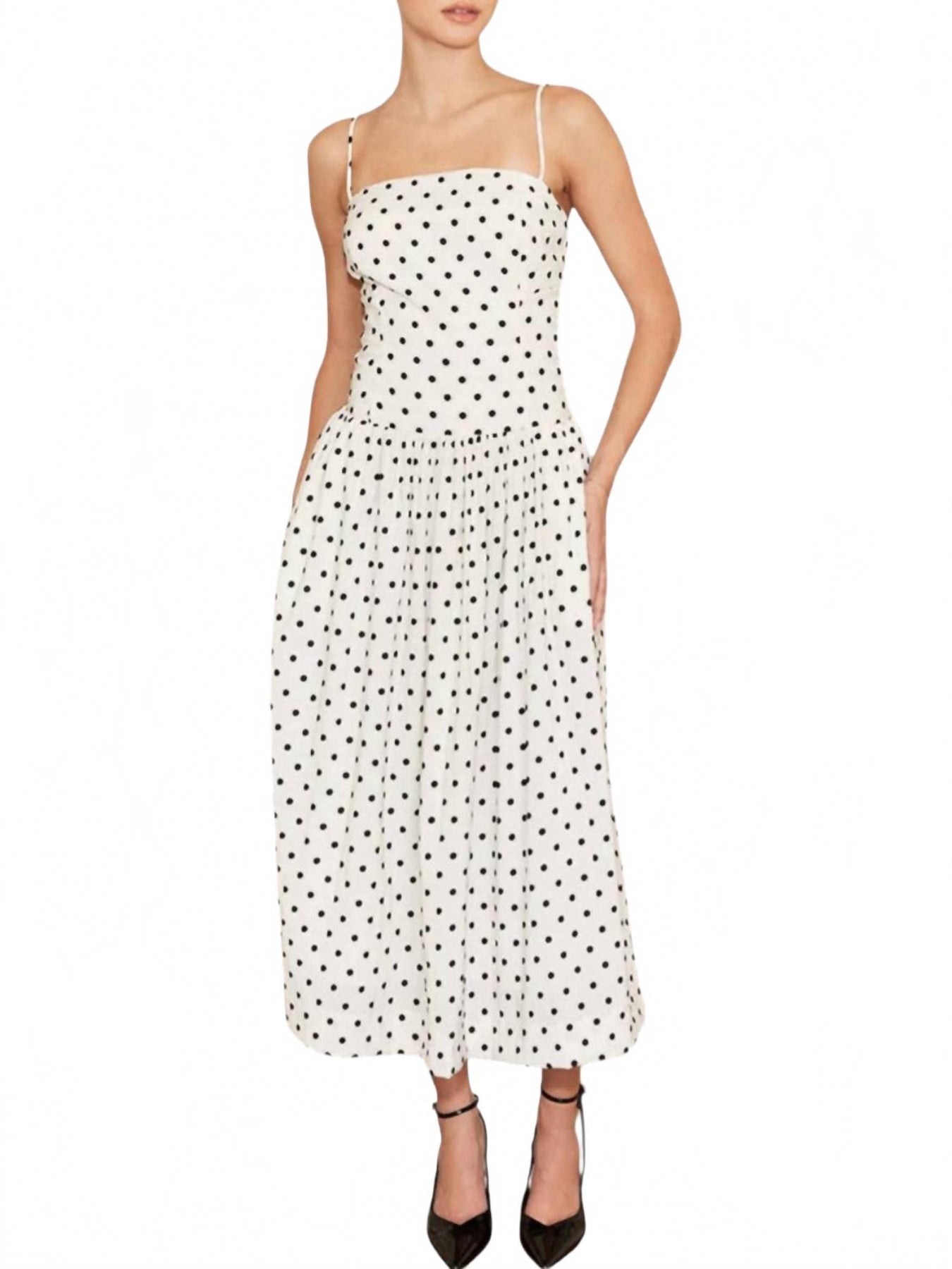 Fore Polka Dot Dress In White