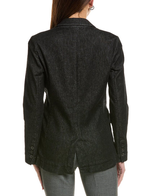 Blazer Noir Rayé Piazza Sempione - Pure Laine Neuve Taille 42 (6/M)