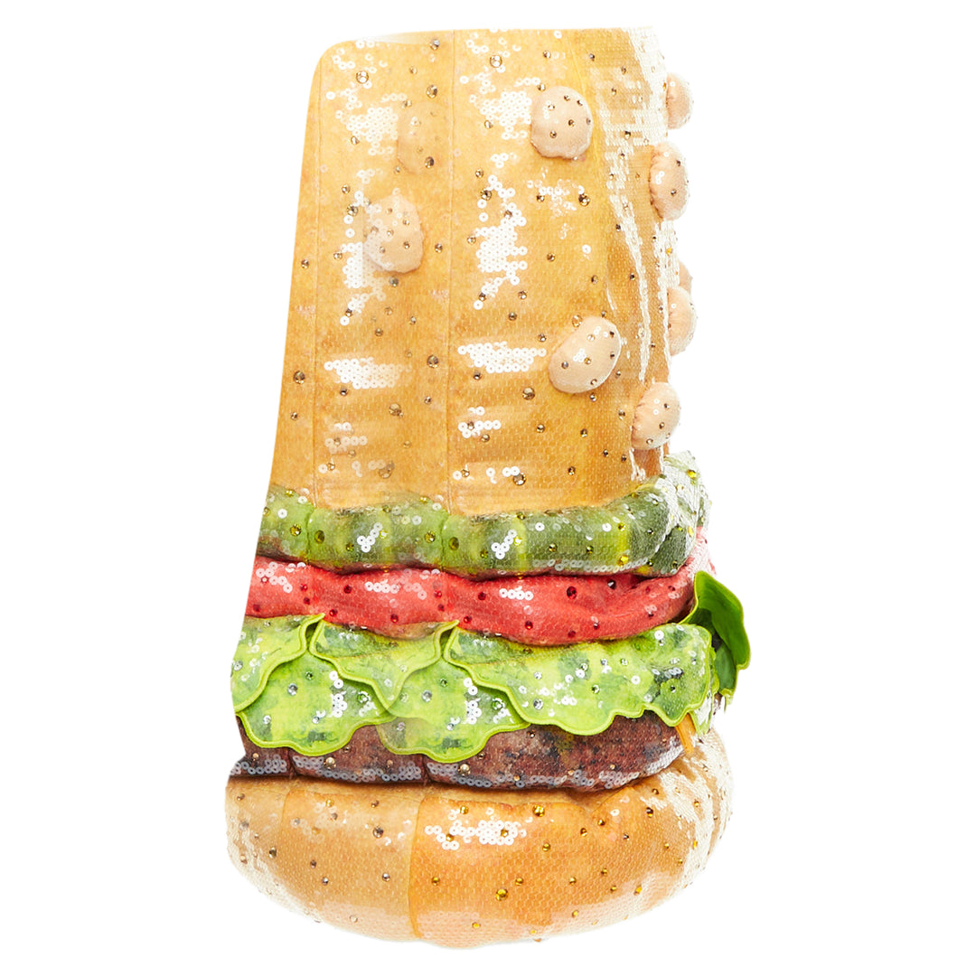 【極希少/ロンドン購入】MOSCHINO ジェレミースコット期 レザーキャップ Moschino Rare Jeremy Scott Diner Group Duchesse Sequins Hamburger