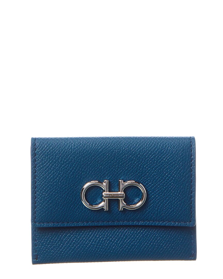 Salvatore Ferragamo Ferragamo Gancini Leather Card Holder
