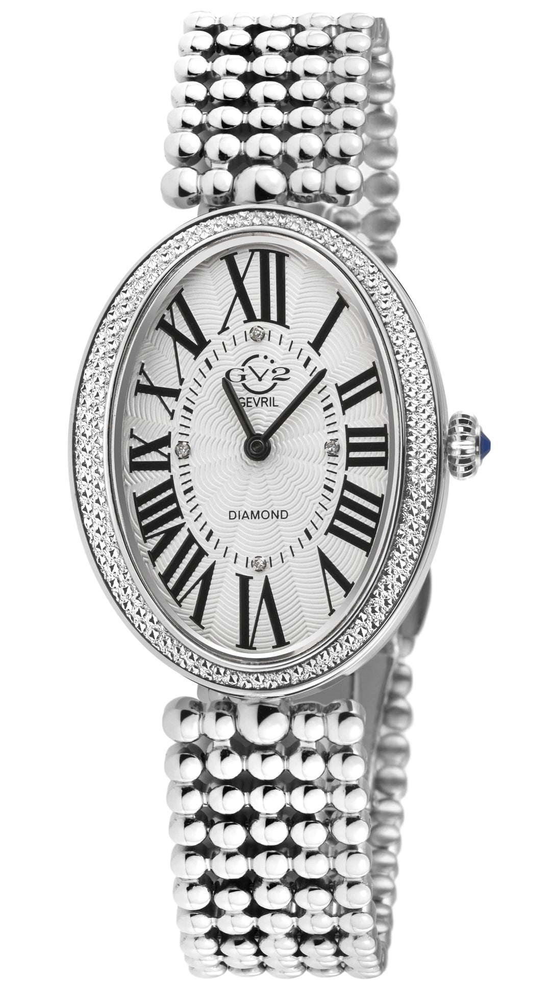 GV2 Piazza Navona Women's Ss Case, Silver/white Dial, Steel Beaded