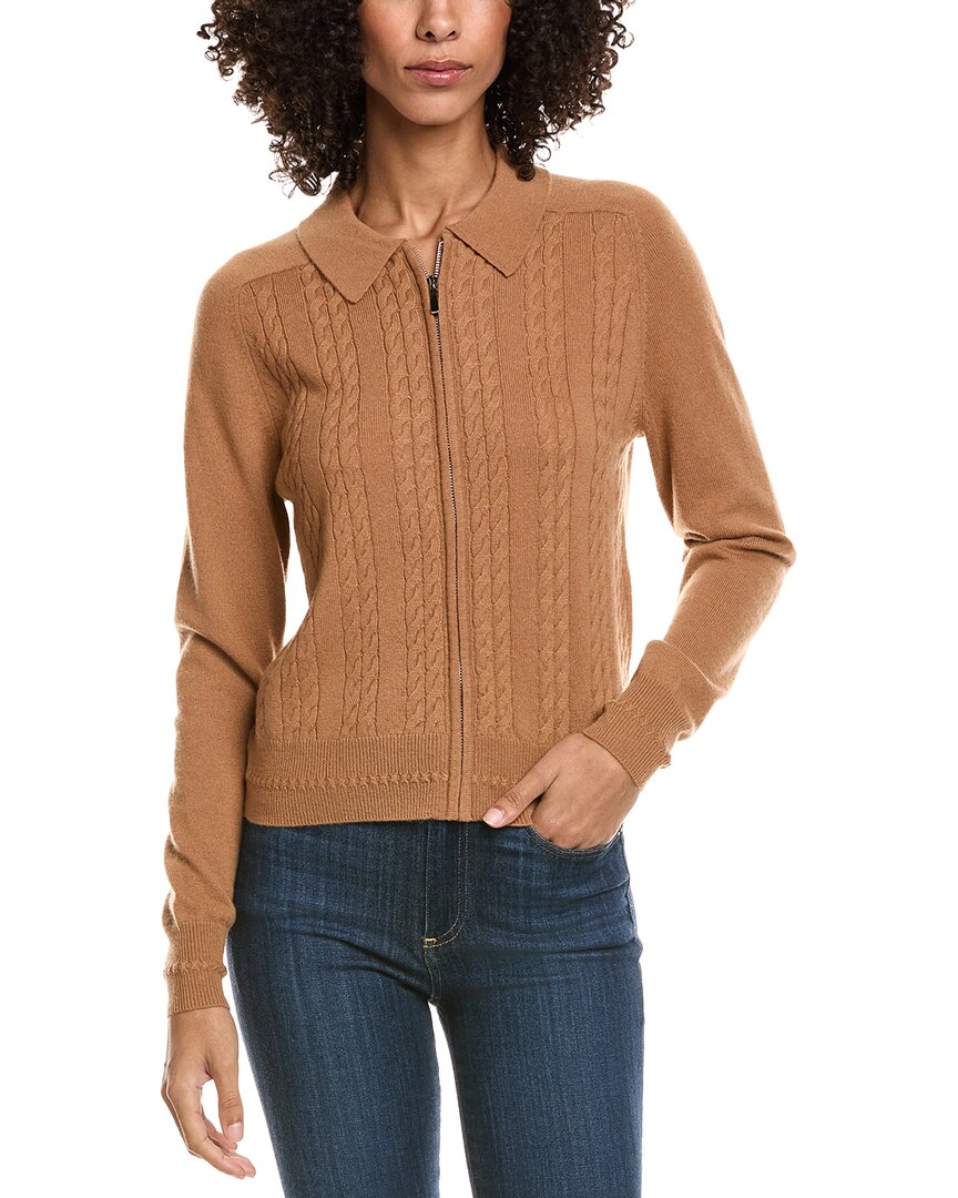 InCashmere Zip Front Cashmere Cardigan | ShopSimon