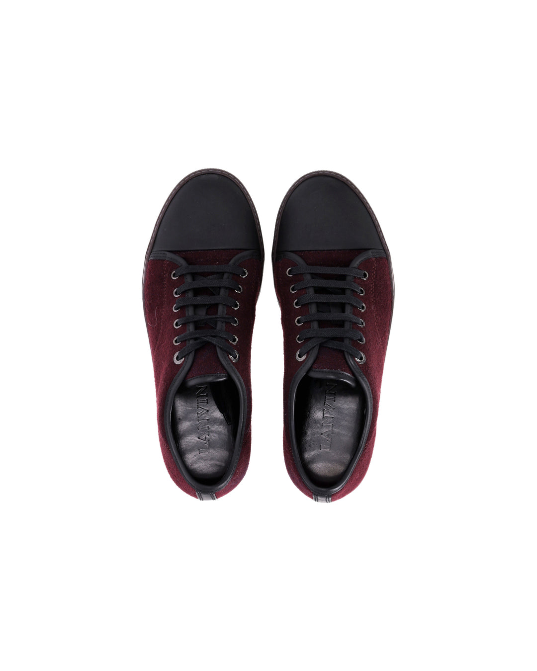 LANVIN 新品 ランバン MATTE TOE CAP MID スニーカー Lanvin Dbb1 Matte Cap Toe Low Top Sneaker In Burgundy Suede